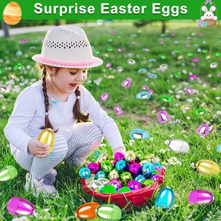 Foto 5 | Foto 5 | Huevos De Pascua Turnmeon, 48 Unidades, 8 Cm, Color Dorado Metalizado, Plástico - Venta Internacional.