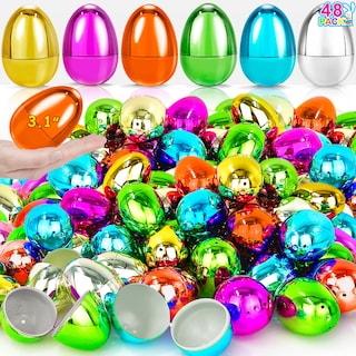 Foto 7 | Foto 7 | Huevos De Pascua Turnmeon, 48 Unidades, 8 Cm, Color Dorado Metalizado, Plástico - Venta Internacional.