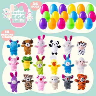 Foto 2 | Foto 2 | Huevos De Pascua Rellenos Con Marionetas De Animales, 36 Unidades Para Niños - Venta Internacional.