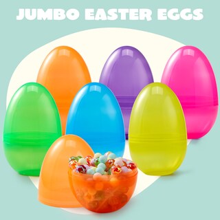 Foto 2 | Foto 2 | Huevos De Pascua De Plástico Joyin Jumbo De 7 Pulgadas, 6 Colores, 12 Unidades - Venta Internacional.