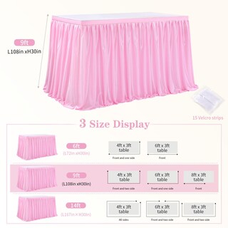 Foto 7 | Foto 7 | Faldón De Mesa Queendream De Poliéster Rosa De 2,7 M Para Baby Shower - Venta Internacional.