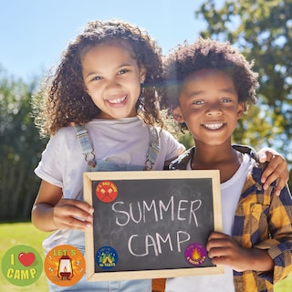 Foto 6 | Foto 6 | Pegatinas Geyoga «i Love Camp Travel» Para Niños, 1000 Unidades - Venta Internacional.