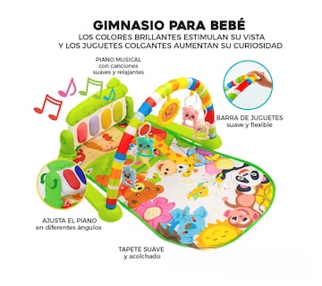 Foto 3 | Foto 3 | Gimnasio Acolchado Infantil Tapete Bebe Con Piano Musical