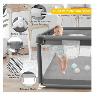 Foto 5 | Foto 5 | Corral Plegable y Gimnasio Para Bebe corralito Hermosa Vida Dk-122h 180cm 120cm Color Gris
