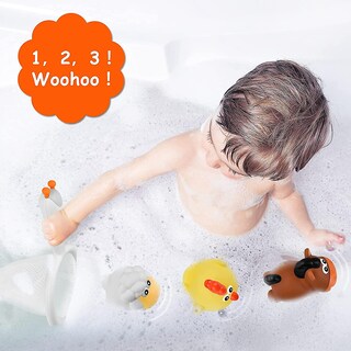 Foto 5 | Foto 5 | Venta Internacional - Juguetes De Baño Para Bebés, Animales De Granja Flotantes Con Red De Pesca