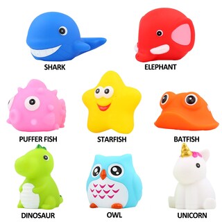 Foto 5 | Foto 5 | Venta Internacional - Juguetes De Baño Jasnkkont Iluminan Animales De Goma Flotantes, 8 Unidades