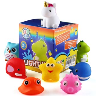 Foto 7 | Foto 7 | Venta Internacional - Juguetes De Baño Jasnkkont Iluminan Animales De Goma Flotantes, 8 Unidades