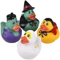 Juguete De Goma Con Forma De Pato The Dreidel Company, Monstruo De Halloween, Paquete De 12 Unidades - Venta Internacional.