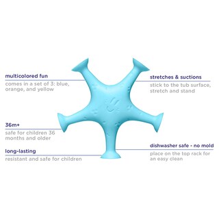 Foto 6 | Foto 6 | Juguetes De Baño Elásticos Y Con Succión Ubbi Starfish, Juego De 3 Juguetes Aptos Para Lavavajillas - Venta Internacional.