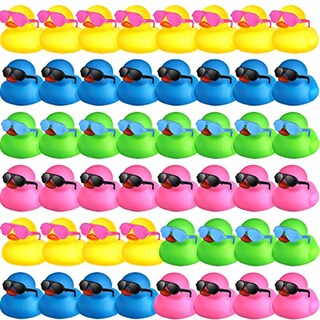 Foto 1 | Foto 1 | Juego De Juguetes Bath Duck Rubber Ducky Con Gafas De Sol, 48 Piezas Para Niños - Venta Internacional.