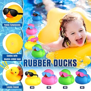 Foto 3 | Foto 3 | Juego De Juguetes Bath Duck Rubber Ducky Con Gafas De Sol, 48 Piezas Para Niños - Venta Internacional.