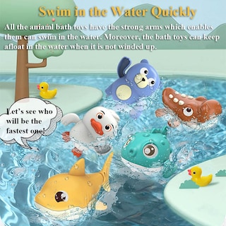 Foto 4 | Foto 4 | Set De Juguetes De Baño Nextake Wind-up Swimming, Tiburón, Pato, Oso, Cocodrilo - Venta Internacional.