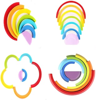 Foto 3 | Foto 3 | Venta Internacional - Juego De Bloques De Puente En Forma De Arco Iris De Colores De Madera