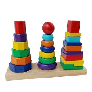 Foto 1 | Foto 1 | Venta Internacional - Set De Juguetes Educativos Building Blocks Three Pillar Rainbow