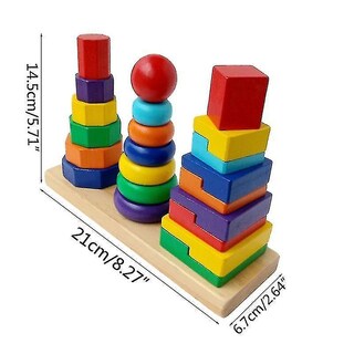 Foto 2 | Foto 2 | Venta Internacional - Set De Juguetes Educativos Building Blocks Three Pillar Rainbow