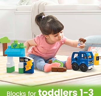 Foto 2 | Foto 2 | Venta Internacional - Remolque Building Blocks Mega Bloks Fisher Price Para Niños Pequeños, Color Verde