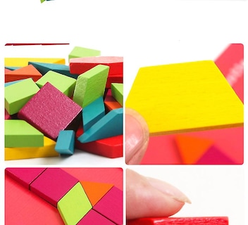 Foto 3 | Foto 3 | Venta Internacional - Puzle Tangram De Madera, 88 Piezas, Creativo, Divertido E Inteligente