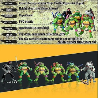 Foto 2 | Foto 2 | Venta Internacional - Figura De Acción Para Niños, 6 Unidades Por Bolsa, Lovely Turtles, 12 Cm De Altura