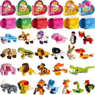 Foto 1 | Foto 1 | Bloques De Construcción Joyin con forma de Animal De San Valentín Con Corazones 24 Paquetes - Venta Internacional