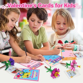 Foto 6 | Foto 6 | Tarjetas Para El Día De San Valentín Y Juguetes Con Bloques De Construcción Con Flores, 24 Unidades - Venta Internacional.