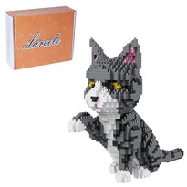 Juego de Bloques de Construcción Larcele Kljm-05 Grey y White Cat 1300 Piezas