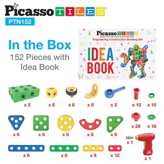 Foto 6 | Foto 6 | Set De Bloques De Construcción Picassotiles Ptn152 Con Libro De Ideas Para Mayores De 3 Años - Venta Internacional