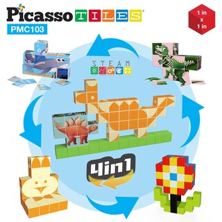 Foto 3 | Foto 3 | Bloques De Construcción Magnéticos De Juguete, Cubos, Picassotiles, 103 Piezas - Venta Internacional.