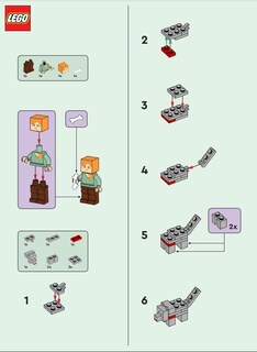 Foto 4 | Foto 4 | Miniset Lego Minecraft De Juguete: Minifigura De Alex Con Lobo - Venta Internacional.