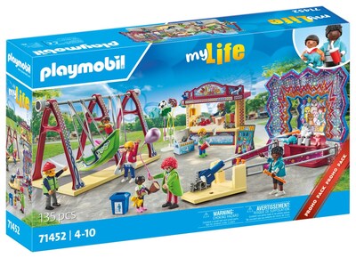 Foto 1 | Foto 1 | Toy Playmobil Fun Fair Con 8 Figuras, Columpio Y Puesto De Aperitivos - Venta Internacional.