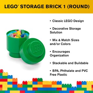 Foto 4 | Foto 4 | Caja De Almacenamiento Lego Round 1 Verde Oscuro - Venta Internacional.