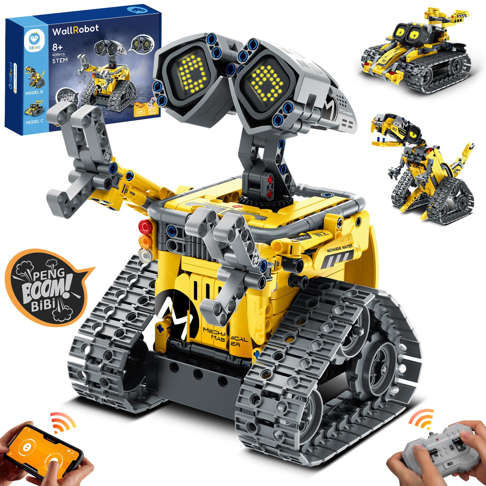 Robot Jouet Enfant 5 En 1 Voiture Télécommandée Véhicule à Construction 560PCS Avec L'application Cadeau Enfant Adolescent 6+ans - Jeux - Jouets
