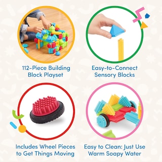 Foto 3 | Foto 3 | Bloques De Construcción Battat Bristle Blocks, 112 Unidades, Más De 2 Años - Venta Internacional.