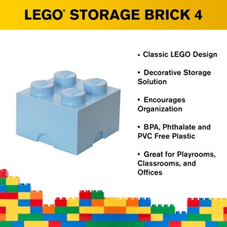Foto 4 | Foto 4 | Caja De Almacenamiento Lego Room Copenhagen, Apilable Brick 4, Azul Claro - Venta Internacional.