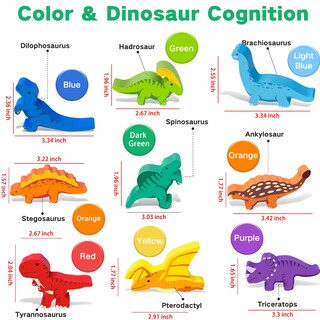 Foto 4 | Foto 4 | Juguetes De Madera Apilables Con Forma De Dinosaurio Fftroc Montessori Para Niños De 2 A 4 Años - Venta Internacional.