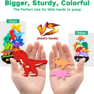 Foto 5 | Foto 5 | Juguetes De Madera Apilables Con Forma De Dinosaurio Fftroc Montessori Para Niños De 2 A 4 Años - Venta Internacional.