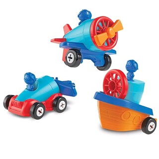Foto 1 | Foto 1 | Recursos De Aprendizaje Sobre Juguetes 1-2-3 ¡constrúyelo! Coche, Barco, Avión, 15 Piezas - Venta Internacional.