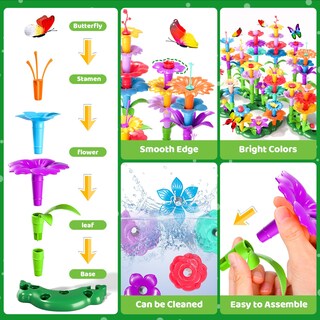 Foto 2 | Foto 2 | Juguetes De Construcción De Jardines Con Flores Doloowee, 184 Unidades, Para Niñas De 3 A 7 Años - Venta Internacional.