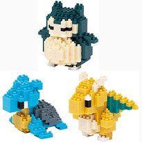Set Nanoblock Laplace, Dragonite Y Snorlax, Personajes Pokémon Ajustables - Venta Internacional.