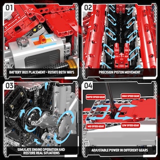 Foto 4 | Foto 4 | Kit de Modelo de Motor Mould King V12 Engine 3472 Piezas para Niños y Adultos - Venta Internacional