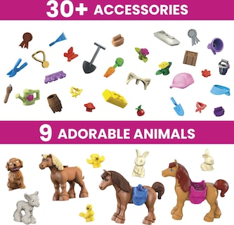 Foto 5 | Foto 5 | Set De Construcción De Juguetes Mega Barbie Pets Horse Con 3 Micromuñecas - Venta Internacional.