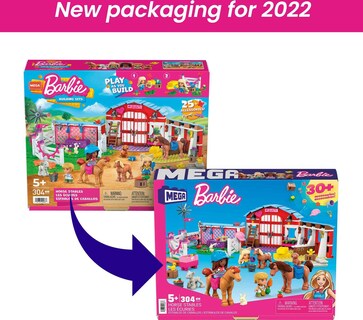 Foto 6 | Foto 6 | Set De Construcción De Juguetes Mega Barbie Pets Horse Con 3 Micromuñecas - Venta Internacional.