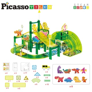 Foto 3 | Foto 3 | Teja Magnética Con Diseño De Dinosaurio De Toy Picassotiles, Pista De Carreras, Ptr02 - Venta Internacional.