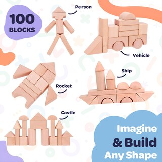 Foto 6 | Foto 6 | Bloques De Madera Mini Minds 100 Bloques De Construcción Con Letras Y Números - Venta Internacional.