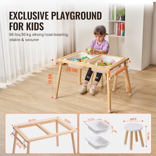 Foto 5 | Foto 5 | Juego De Mesa Sensorial Vevor Con 2 Taburetes, 2 Contenedores De Almacenamiento Y Rollo De Papel - Venta Internacional.