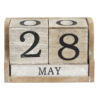 Foto 1 | Foto 1 | Calendario De Madera Con Bloques Perpetuos, Estilo Vintage De Juvale - Venta Internacional.