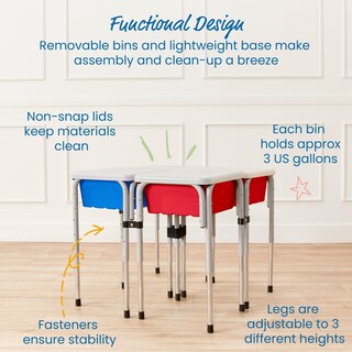 Foto 5 | Foto 5 | Mesa De Juego Ajustable Con Arena Y Agua Ecr4kids De 4 Estaciones - Venta Internacional.