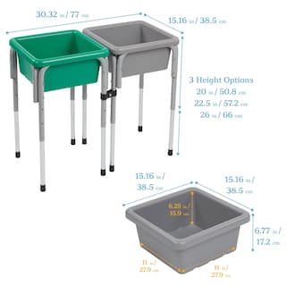 Foto 2 | Foto 2 | Mesa De Juego Ajustable Con Arena Y Agua Ecr4kids, 2 Estaciones, Gris Y Esmeralda - Venta Internacional.