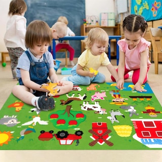 Foto 4 | Foto 4 | Set De Guion Gráfico De Fieltro Watinc Farm Animals, 1 M, 38 Piezas, Regalo Para Niños - Venta Internacional.