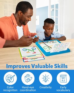 Foto 5 | Foto 5 | Tablero De Dibujo Magnético Coogam, Tamaño Grande, Con Bolígrafo Y Cuentas Con Puntos, De 3 A 6 Años - Venta Internacional.