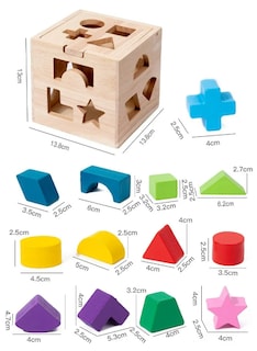 Foto 3 | Foto 3 | Juguete Educativo De Madera Xtellar Para Bebés De 18 Meses En Adelante Con 13 Formas Geométricas